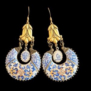 NWT - Blue Tile Drop Earrings